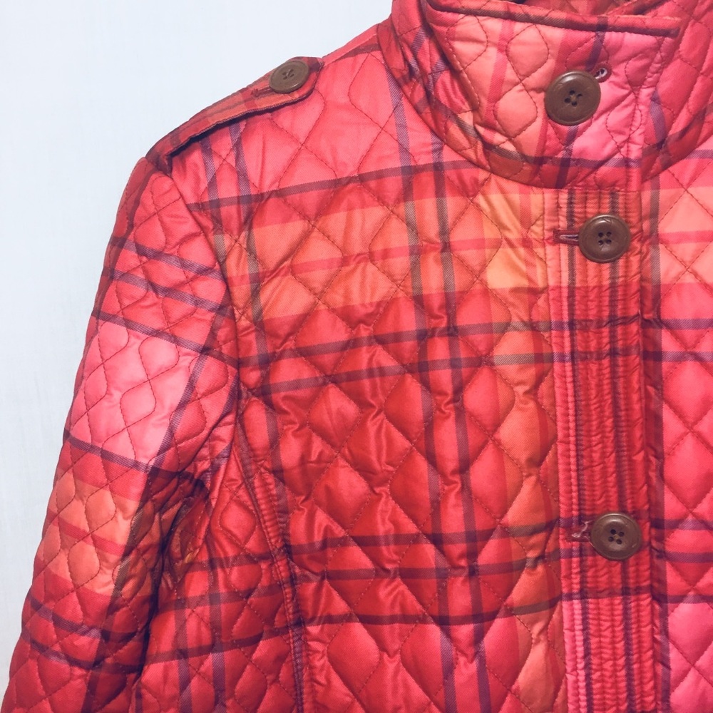 HP❄️ Lands End Red Plaid Quilted Primaloft Parka S - Picture 6 of 8